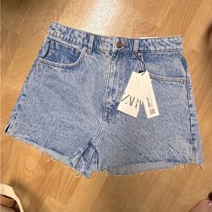 NWT Zara Z1975 high rise denim shorts